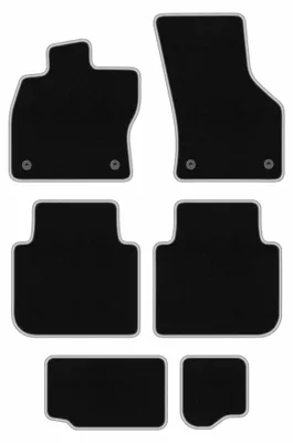 Produktbild von Fußmatten Automatten Velours Schwarz/Silber für Seat Tarraco 2018- Set 6-tlg
