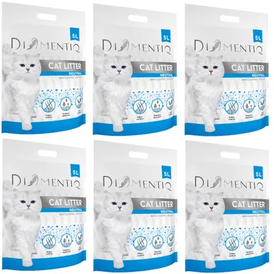 Produktbild von DIAMENTIQ Neutral, Silikon, nicht klumpende Katzenstreu - 6x5 l