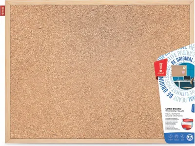 Obrázek produktu pro Korková nástěnka Memobe - 40 x 30 cm, dřevěný rám