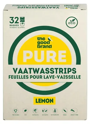 Productafbeelding van The Good Brand Vaatwasstrips Lemon Multipack 32 stuks