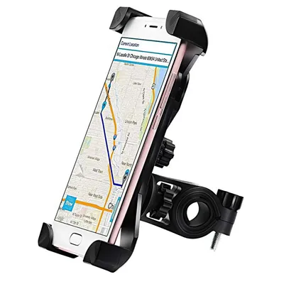 Produktbild von Verstellbare Anti-Schock Handyhalterung für Fahrrad, Motorrad & Scooter – Lenkerhalterung kompatibel mit iPhone, Huawei, Samsung, Xiaomi