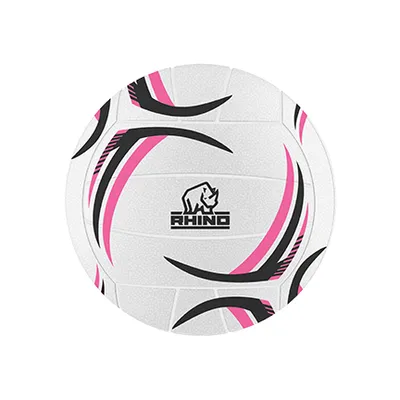 Produktbild von Rhino Netball Thunder weiß rosa grau Größe 5 mit Grip-Muster