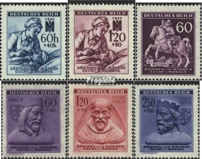 Produktbild von Briefmarken Böhmen und Mähren 1942 Mi 111-112,113,114-116 (kompl.Ausg.) postfrisch Sondermarken