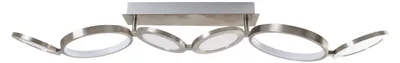 Image de Plafonnier LED, métal, argenté, L 100 cm