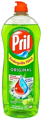 Produktbild von Pril Spülmittel GRÜNER APFEL & LIMETTE 750ml XL-Flasche kaltaktiv Fettlösekraft
