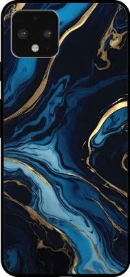 Produktbild von Smartphonica Handytasche für Google Pixel 4 mit Marmordruck - TPU Rückseite Abdeckung Fall Marmor Design - Gold Blau