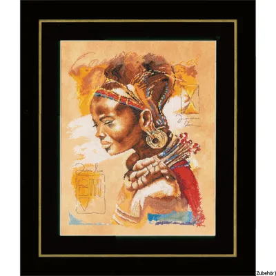 Produktbild von Lanarte Kreuzstichset "Afrikanische Frau", Zählmuster