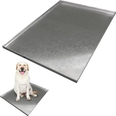 Productafbeelding van Vervangende tray voor hondenbench - Zilverkleurig gegalvaniseerd metaal - Geschikt voor kleine hondenboxen (24 inch)