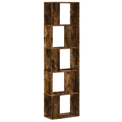 Produktbild von （Robust Möbel）Bücherregal - Bücherschrank/Standregal Langlebiges -  5 Böden Räuchereiche 45x23,5x162,5cm Holzwerkstoff - Bücherregale DEMöbel568039