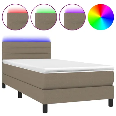 Produktbild von vidaXL Boxspringbett mit Matratze & LED Taupe 80x200 cm Stoff
