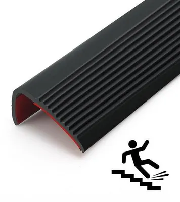 Image de Unyqoos® : Bandes adhésives en forme de L antidérapantes pour marches d'escalier – Bordure d'escalier antidérapante pour intérieur et extérieur, adaptée aux carrelages, au marbre et au bois