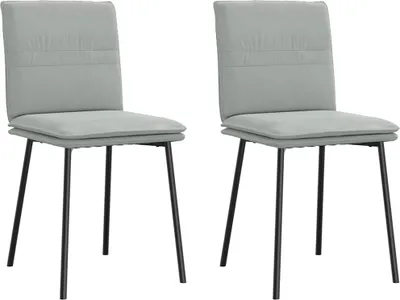 Image de Chaises à manger lot de 2 Gris clair Velours