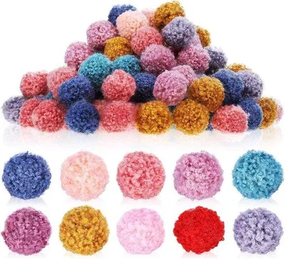 Produktbild von Fuzzy Pompons - 200 Stück - Farbenfrohe DIY Dekorationsmaterialien
