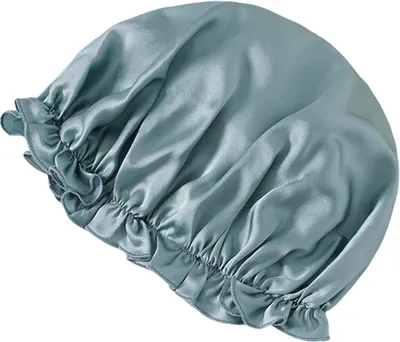Immagine prodotto di INF Cuffia da notte in seta al 100% per donna, morbida sciarpa per dormire bluastro L
