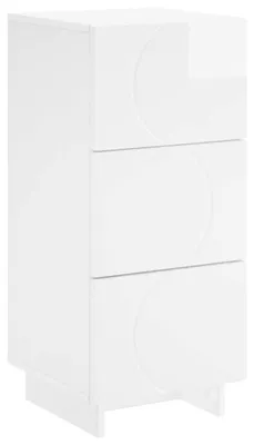 Obrázok produktu pre Komoda, vysoký lesk, biela, 33,5 x 34,5 x 75 cm, drevovláknitá doska