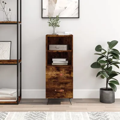 Produktbild von The Living Store Sideboard Räuchereiche 34,5x34x90 cm Holzwerkstoff