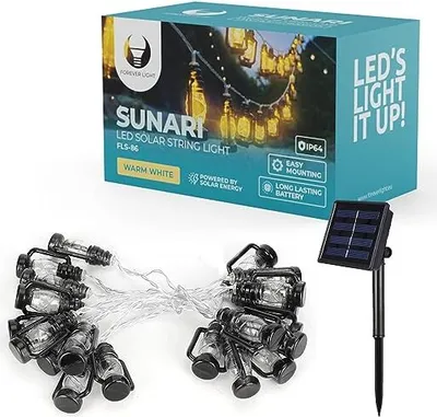 Produktbild von Forever Light Solarbetriebene 30 LED-Laterne SUNARI FLS-86, 600mAh Li-Ion, 6,5Meter Solar Lichterkette Außen, Wasserdicht,Solarbetriebene Lichterkette Weihnachtsdekoration Dekoration Halloween