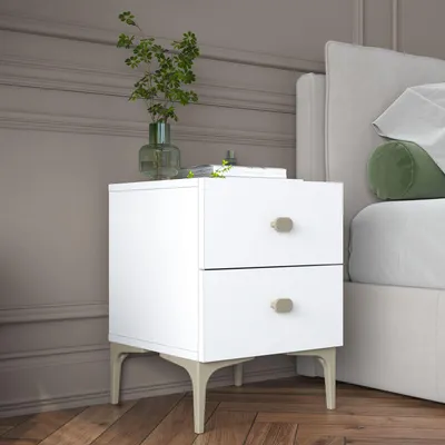 Image de Skye Decor, table de chevet de haute qualité (lot de 3), blanche, dimensions : 39,6 x 53,7 x 37,5 cm | Qualité E1
