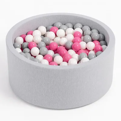 Produktbild von Angelove Bällebad für Kinder 90x30cm mit 200 bunten 7cm Bällen - Hellgrau