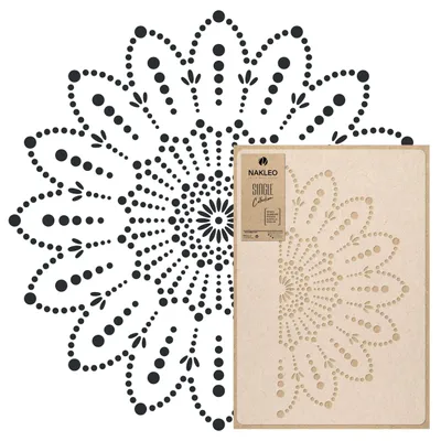 Produktbild von Große Malschablonen, Durchmesser 89 cm, Gehäkelte Spitzenmandala Schablone, Wiederverwendbare Kunststoff Wandschablone DIY