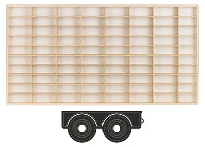 Produktbild von ArtTwist Trailer für Modellauto Vitrine | Hot Wheels Aufbewahrung zu 80 Fächen | Sammlervitrine Hängend 78,5cm x 40cm x 4cm | Setzkasten Holz für Wanddeko und Organisation (001C)