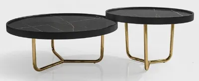 Immagine prodotto di Set da salotto con tavolino da caffè e tavolino di servizio dal design elegante