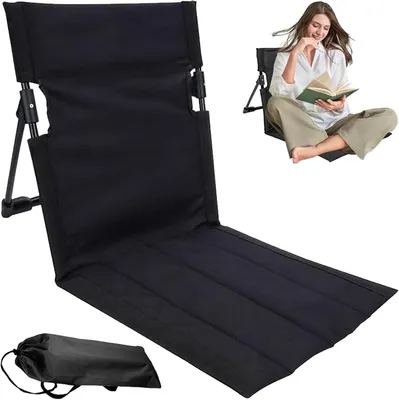 Produktbild von Strandmatte mit Rückenlehne, klappbarer Strandstuhl mit Tasche, Oxford-Gewebe, wasserdicht, für Strand