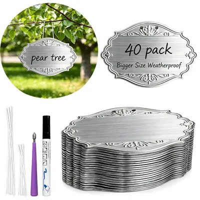 Productafbeelding van Omgoods - 40 Stuks Aluminium Plantenlabels - Waterdicht en Duurzaam