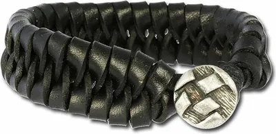 Produktbild von SilberDream Armband -gegerbtes Rindsleder- schwarz geflochten Herren LA3073S