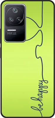 Produktbild von König Design Hülle kompatibel mit Xiaomi Poco F4 Kunststoff Soft Handyhülle - Handy Case Be Happy Grün