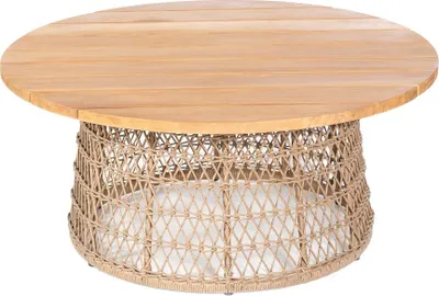 Produktbild von Sonnenpartner Retro Lounge-Tisch Gartentisch ø100 cm Aluminium mit Teakholz