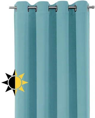 Immagine prodotto di Tenda oscurante Ibenzoa® con passanti – Azzurro cielo, 100% poliestere, 140 x 245 cm, riduce la luce, isolante termico e acustico, 1 pezzo
