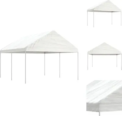 Produktbild von vidaXL Pavillon mit Dach Weiß 4,46x4,08x3,22 m Polyethylen -  Pavillons & Partyzelte