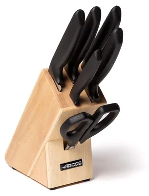 Messerblock-Set mit 5 Messern und Küchenschere, 6-teilig
