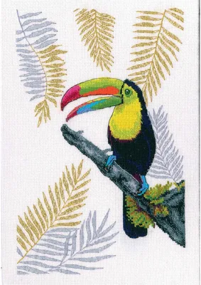 Productafbeelding van RTO Kreuzstich borduurpakket "Toekan", telpatroon, Aida 18, 15,5x24 cm