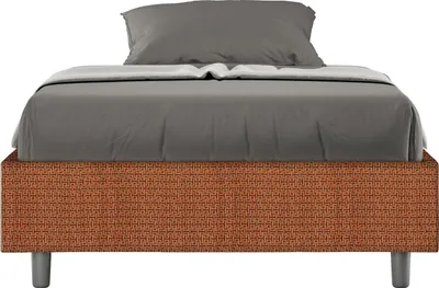 Produktbild von ITYHOME - Gepolstertes Bett mit Lattenrost 120x210 mit Stoffbezug Labirinto 4 Orange Azelia