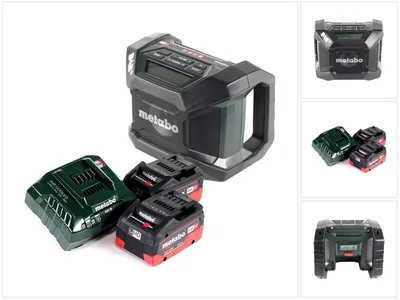Zdjęcie produktu dla Akumulatorowy radiotelefon budowlany Metabo R 12-18 DAB+ BT 12-18 V DAB+ Bluetooth + 2x akumulator 5,5 Ah + ładowarka