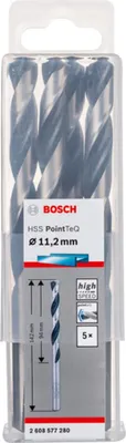 Produktbild von Metallspiralbohrer HSS PointTeQ, DIN 338, 11,2 mm, 5er-Pack