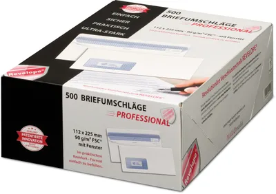 Zdjęcie produktu dla Koperta MAILmedia REVELOPE, 112 x 225 mm, z okienkiem z opatentowaną technologią uszczelniania, z klejem termotopliwym, - 1 sztuka (30051798)
