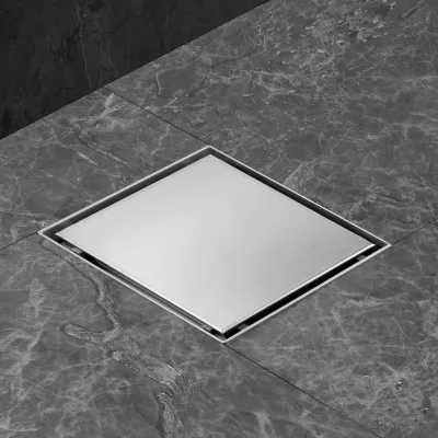 Produktbild von Edelstahl Duschablauf 150mm x 150mm mit Haarfilter und Geruchsverschluss