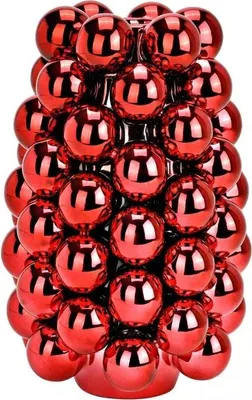 Produktbild von Vase aus rotem Porzellan, Serie Bubble, 16 cm breit, 16 cm tief, 24 cm hoch