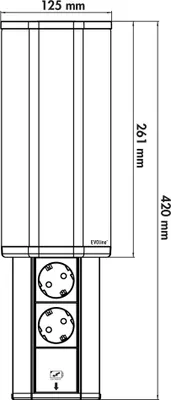 Produktbild von EVOline 159345000300, 2,5 m, Drinnen, Aluminium, Schwarz, Grau, 2 AC-Ausgänge, 220-240 V