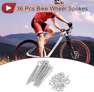 Produktbild von 36 Set 12G Fahrradspeichen 78mm Fahrradspeichen 45 Stahl Verzinkt Silberton