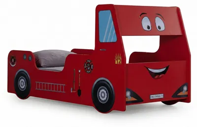 Produktbild von Rotes Autobett im Feuerwehr Design s Modernes Kinderbett