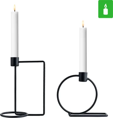 Imagen del producto de Juego de dos candelabros escandinavos Svidal, de metal, estilo moderno, 16 cm