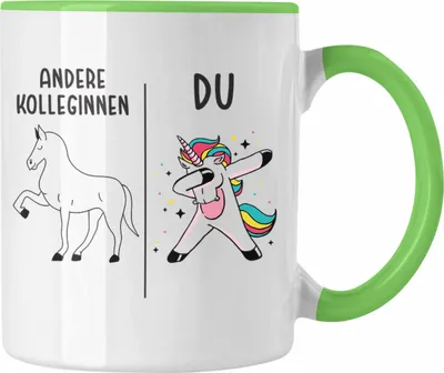 Produktbild von Trendation - Beste Kollegin Tasse Geschenk Spruch Lustig Lieblingskollegin Geburtstag (Grün)