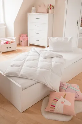 Produktbild von Kinderset Baby Set Luxus - 100% Natur Daunen/Federn Bettdecke und Kissen 100x135 cm/ 40x60 cm