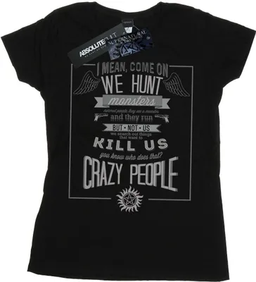 Productafbeelding van Supernatural - T-shirt voor dames met het opschrift "Crazy People", model BI40563 (XL), kleur zwart