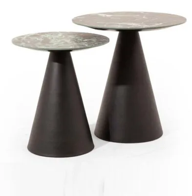 Produktbild von Tisch 2x Beistelltische mit Porzellanplatte in braun Farbe Moder Wohnzimmer