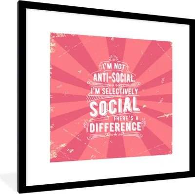 Produktbild von MuchoWow® MuchoWow® Gerahmtes Poster Jahrgang - Gestaltung - Text 40x40 cm - Poster mit zchwarzem Bilderrahmen - Poster - Plakat im Rahmen